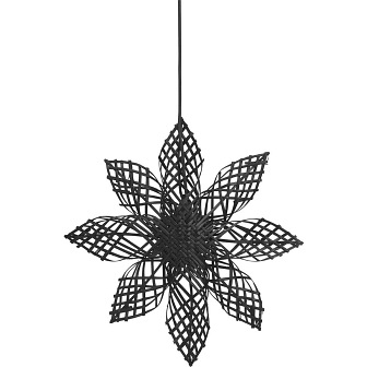 Rattanowa gwiazda świąteczna boho Anna czarna 45cm
